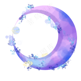 星球宇宙星云月牙免扣