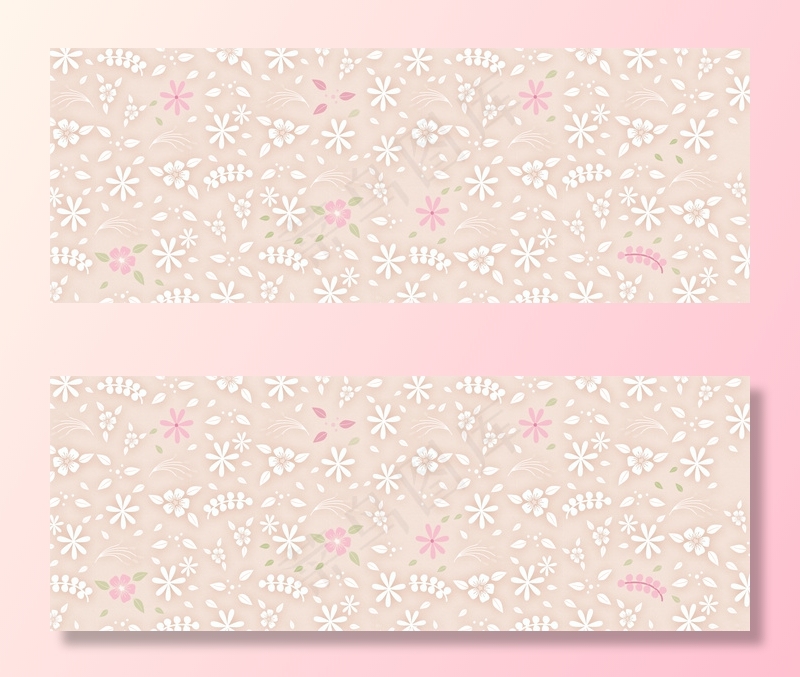 简约清新粉白花朵底纹(1920*700px 	       )psd模版下载