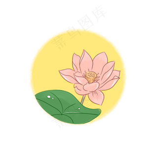 中秋节荷花月色可商用元素