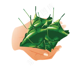 双手拿着粽子设计素材