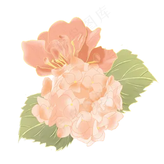 节日手绘花叶装饰