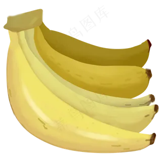一大串手绘水果香蕉