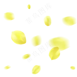 漂落的黄色小花瓣手绘黄色花瓣漂,免抠元素