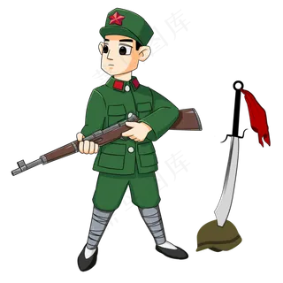 英勇杀敌的红军战士