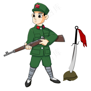 英勇杀敌的红军战士