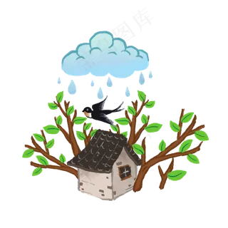 清明节气农历雨水春天燕子PNG,免抠元素