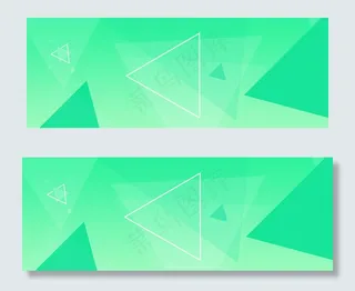 简约绿色渐变小清新扁平线条banner