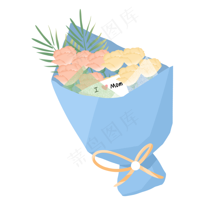 蓝色包装的康乃馨母亲节(2362X2362(DPI:300))psd模版下载