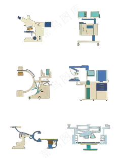 简约扁平医疗设施检测仪器矢量元,免抠元素