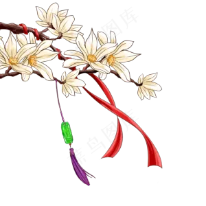 手绘古风玉兰花