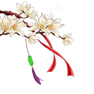 手绘古风玉兰花 手绘古风玉兰花