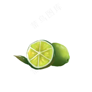 绿色的桔子免抠图