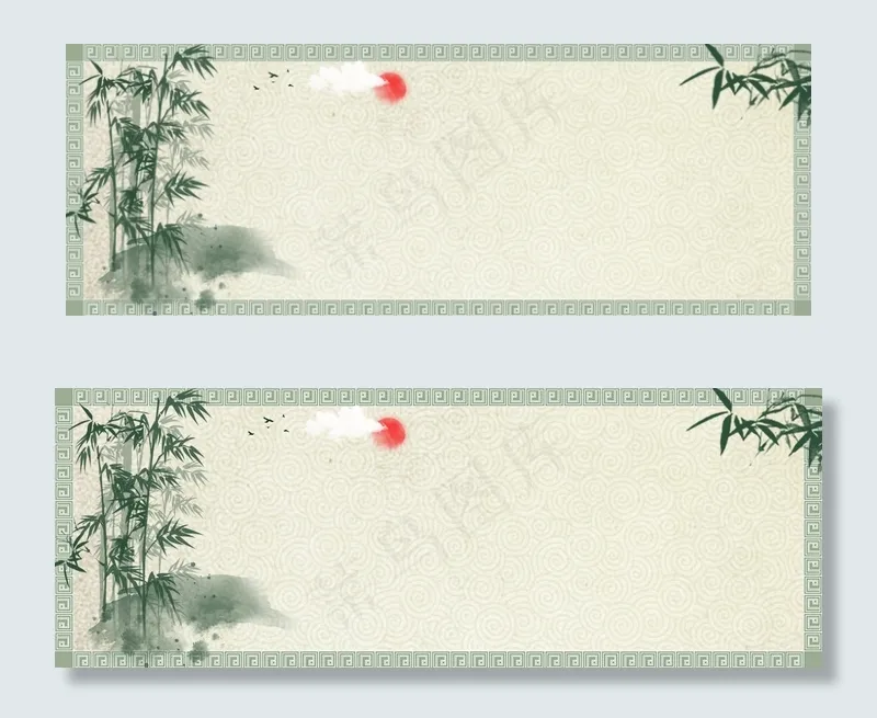 竹子复古中国风边框(1920*700px 	       )psd模版下载