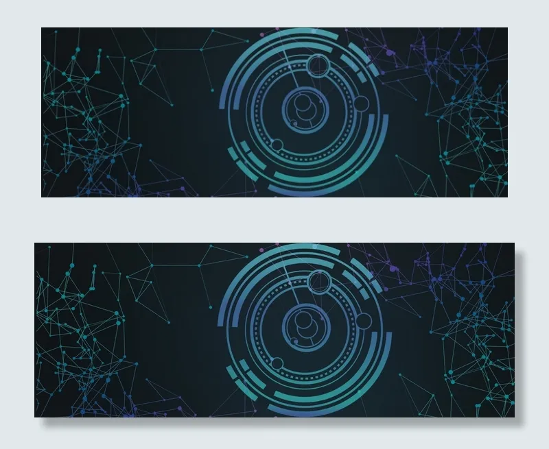 科技未来几何三角蓝色banner(1920*700px 	       )psd模版下载