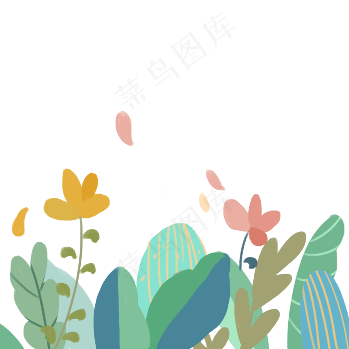 春天清新色系植物花草,免抠元素(2000X2000(DPI:300))psd模版下载