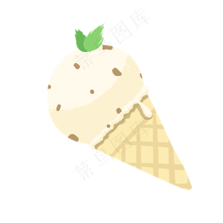 夏季白色冰激凌PNG