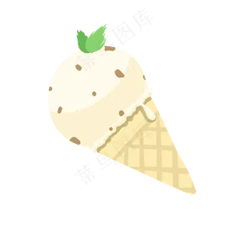 夏季白色冰激凌PNG