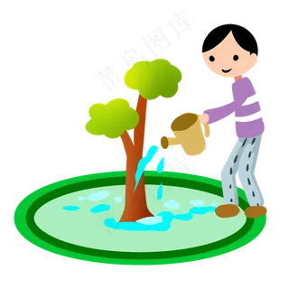 绿色植物植树节元素