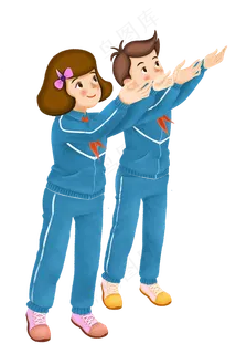 五四青年节戴红领巾的学生