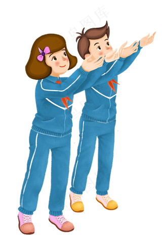 五四青年节戴红领巾的学生