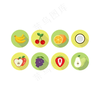 夏至夏天扁平化阴影icon夏天