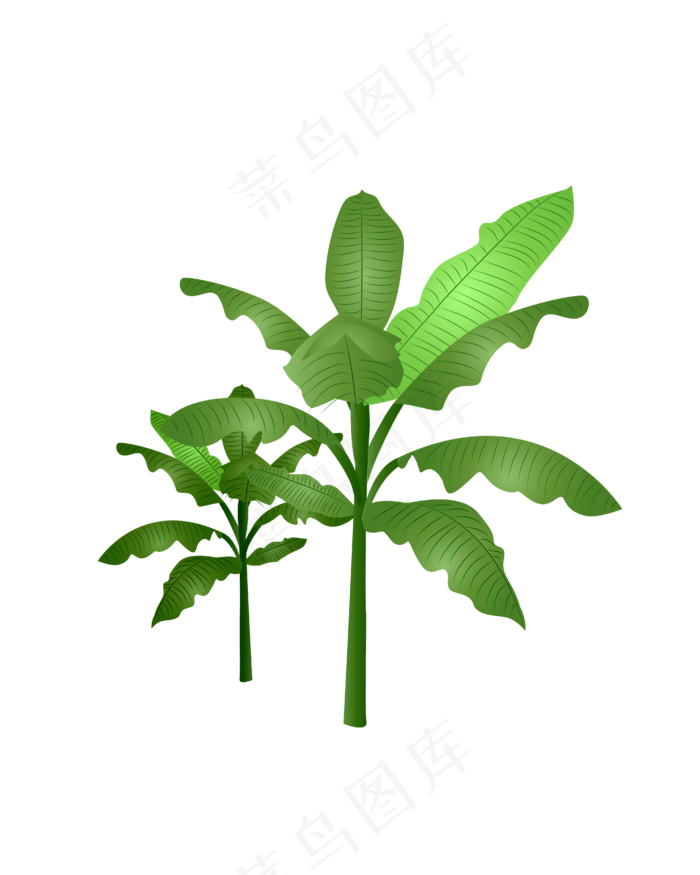 矢量免扣卡通大树