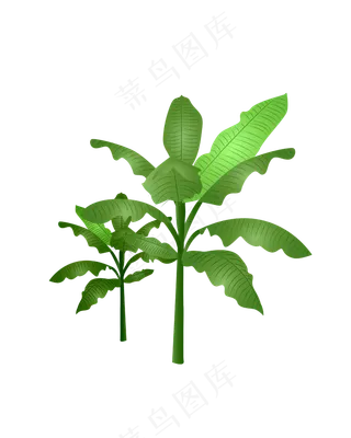 矢量免扣卡通大树