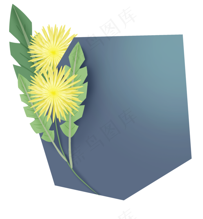 蒲公英花朵不规则文本框