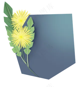 蒲公英花朵不规则文本框