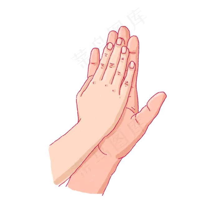 卡通手绘大手和小手击掌PNG免(2048X2048(DPI:132))psd模版下载