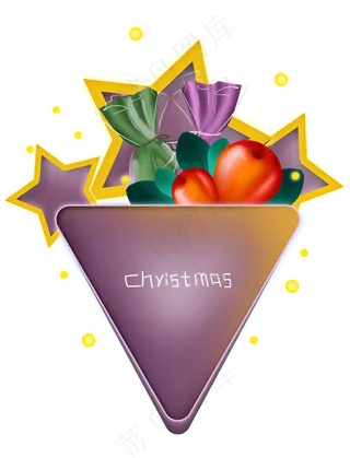 圣诞节圣诞夜平安果文字框,免抠元素