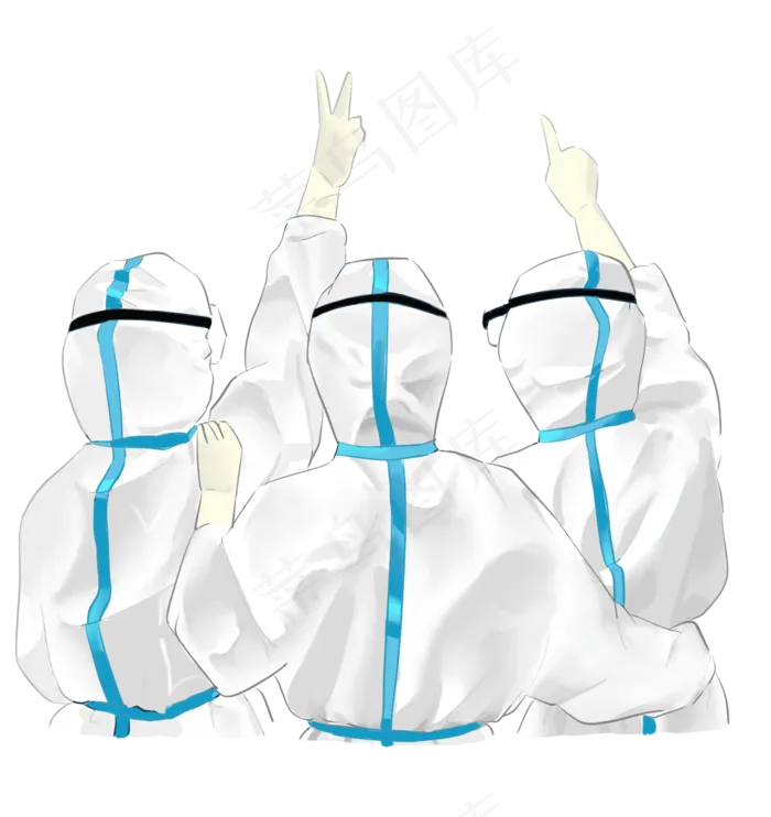 一群穿防护服的医生,免抠元素(2212X2460(DPI:300))psd模版下载