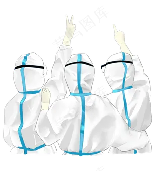 一群穿防护服的医生,免抠元素