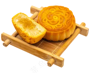 木盘蛋黄莲蓉味月饼,免抠元素