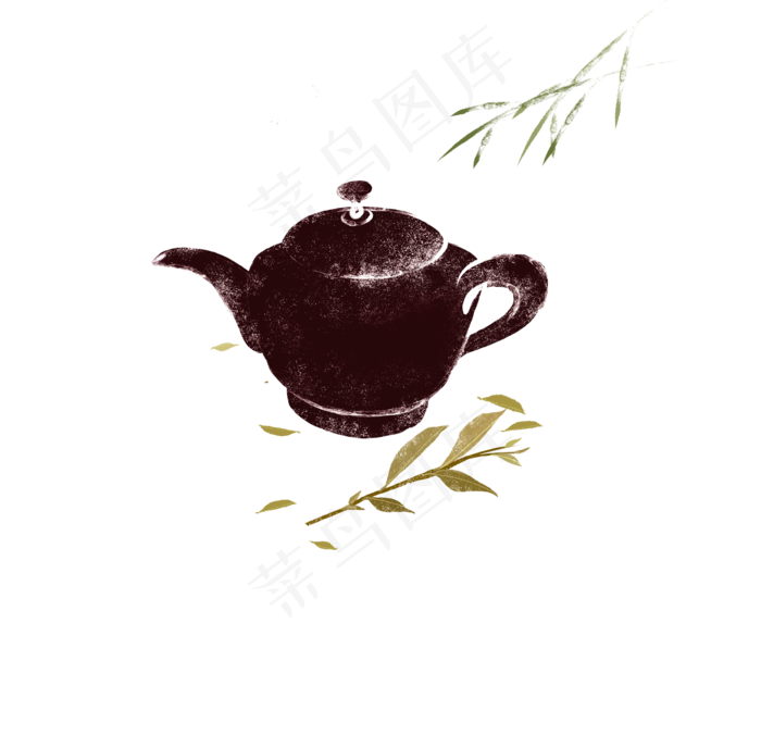 古朴风创意中式茶壶茶叶(3333X3333(DPI:300))psd模版下载