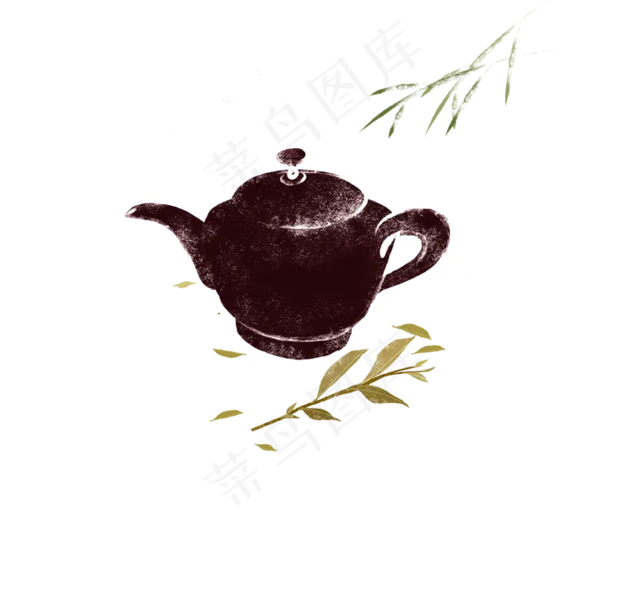 古朴风创意中式茶壶茶叶(3333X3333(DPI:300))psd模版下载
