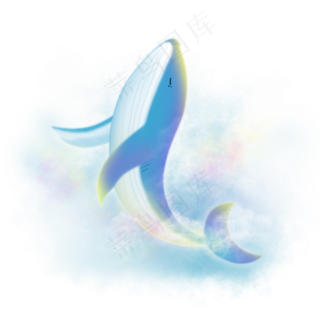 梦境梦幻鲸鱼,免抠元素