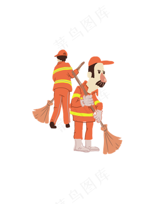 劳动五一清洁工打扫PNG勤劳光