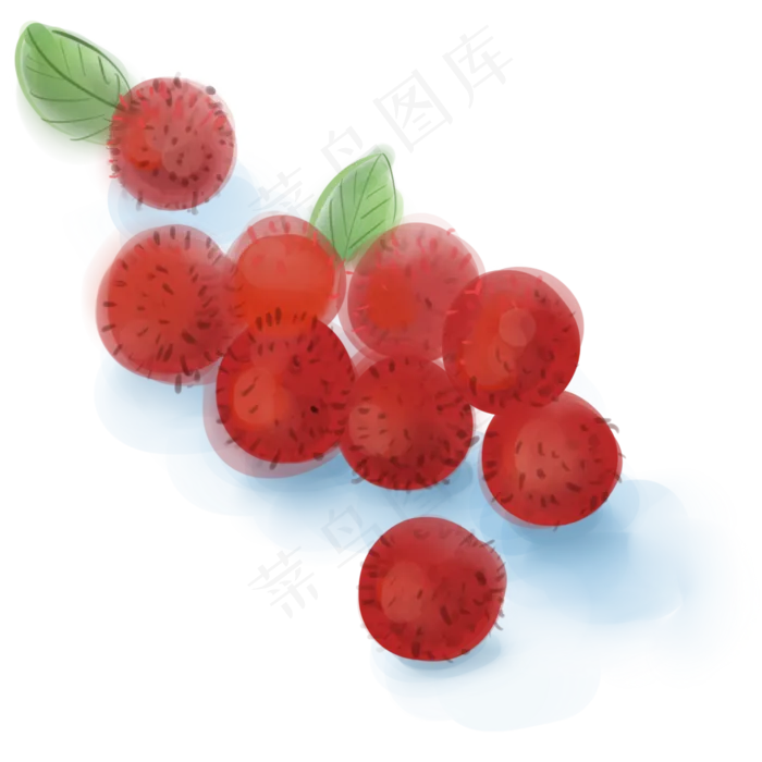 水粉红色的杨梅(2000X2000(DPI:300))psd模版下载