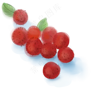 水粉红色的杨梅