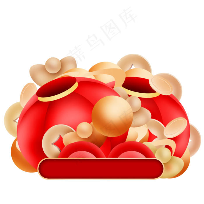 中国风收藏加购,免抠元素