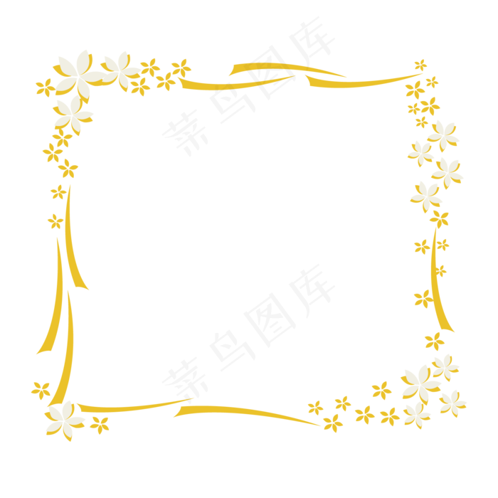 黄白色的花花边框
