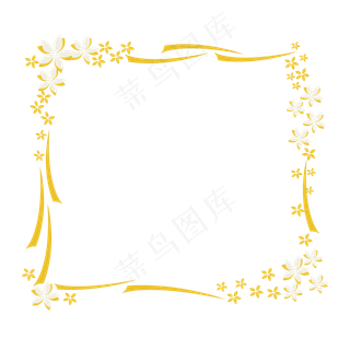黄白色的花花边框