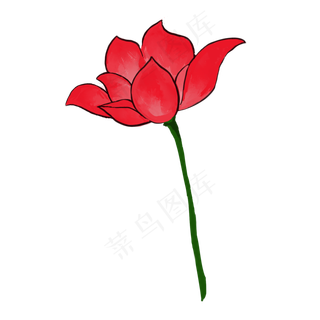 中国风红色荷花插图