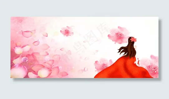 唯美典雅粉色妇女节女王节女神节