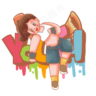 青年节潮流青年街舞者