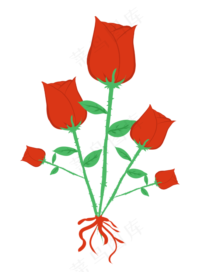 红色玫瑰花束(2500X3200(DPI:300))psd模版下载