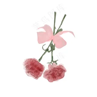 康乃馨母亲节清新手绘