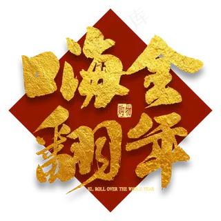 嗨翻全年金色艺术字