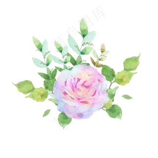水彩梦幻玫瑰素材